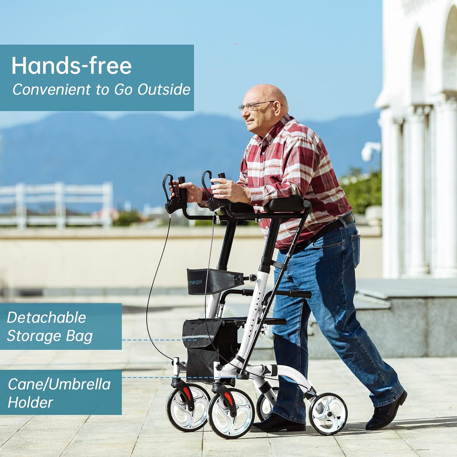 ELENKER Upright Walker Review for Stability And Security elenker-upright-walker-stand-up-folding-rollator-walker-back-erect-rolling-mobility-walking-aid-with-seat-padded-armrest-3