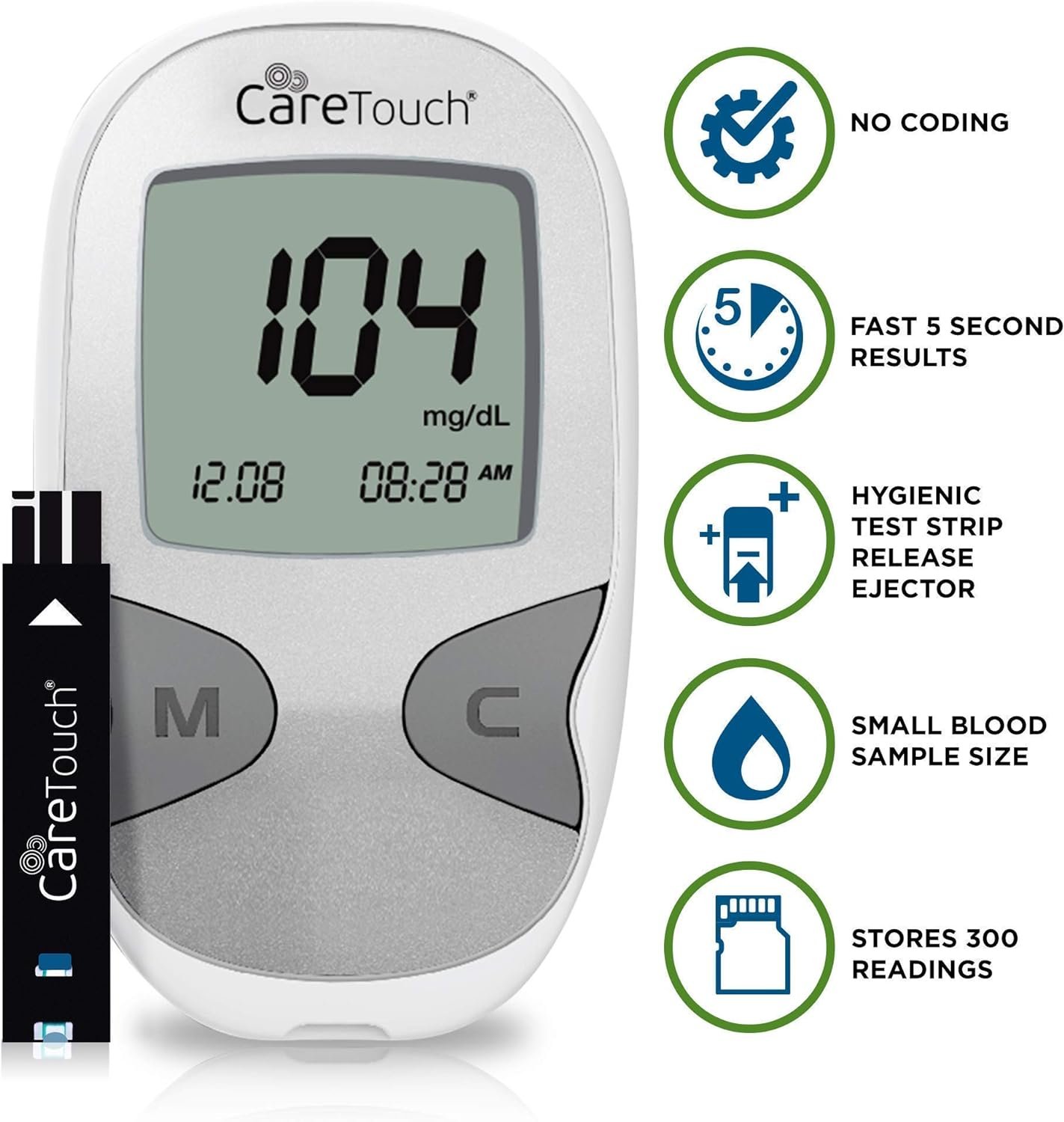 Care Touch Blood Glucose Meter Kit - Diabetes Testing Kit with Glucometer, Test Strips, Lancing Device, Lancets Travel Case Care Touch Blood Glucose Meter Kit - Diabetes Testing Kit with Glucometer, Test Strips, Lancing Device, Lancets Travel Case
