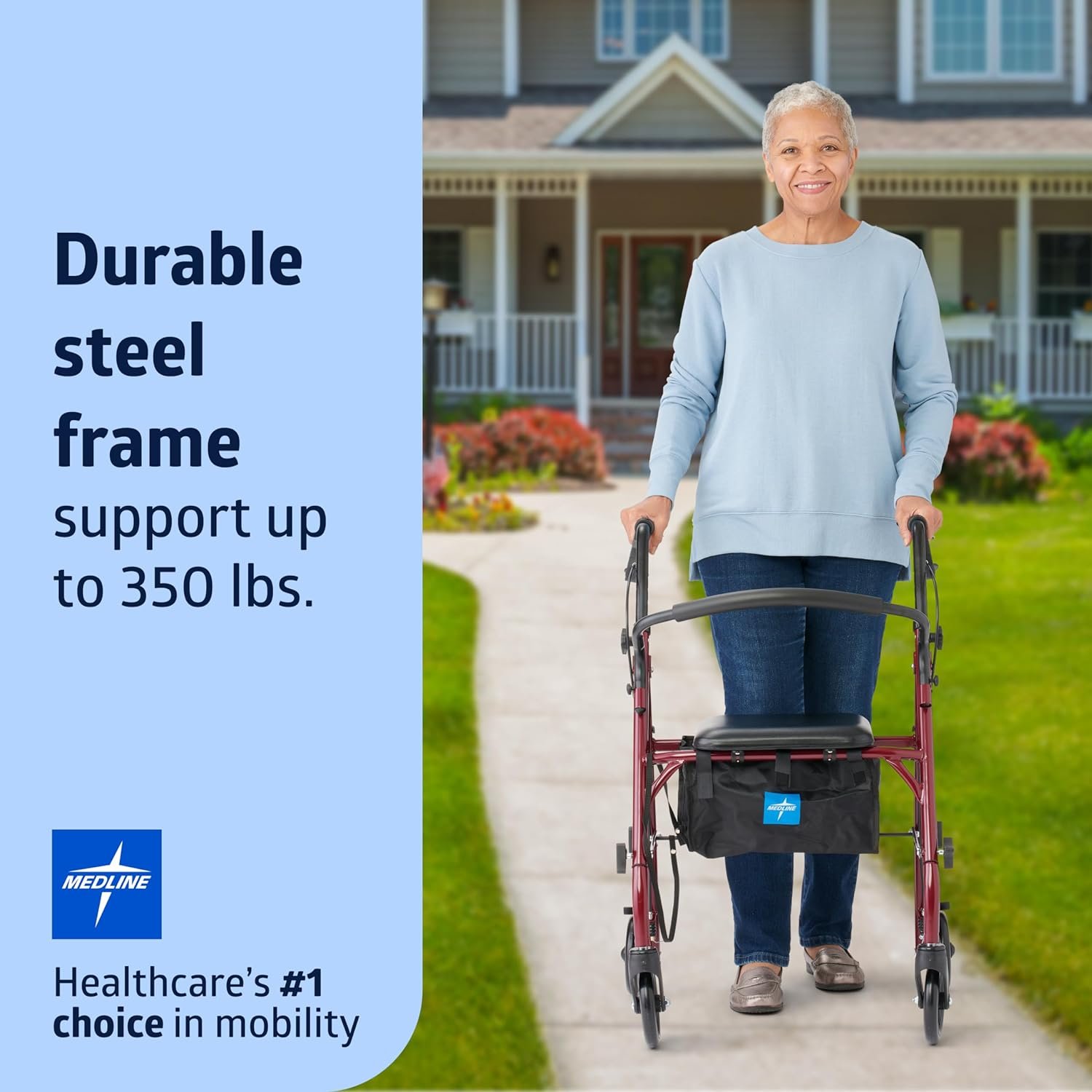 Medline Rollator Walker with Seat Review - Reliable Mobility Aid medline-rollator-walker-with-seat-steel-rolling-walker-with-6-inch-wheels-supports-up-to-350-lbs-medical-walker-burgundy-3