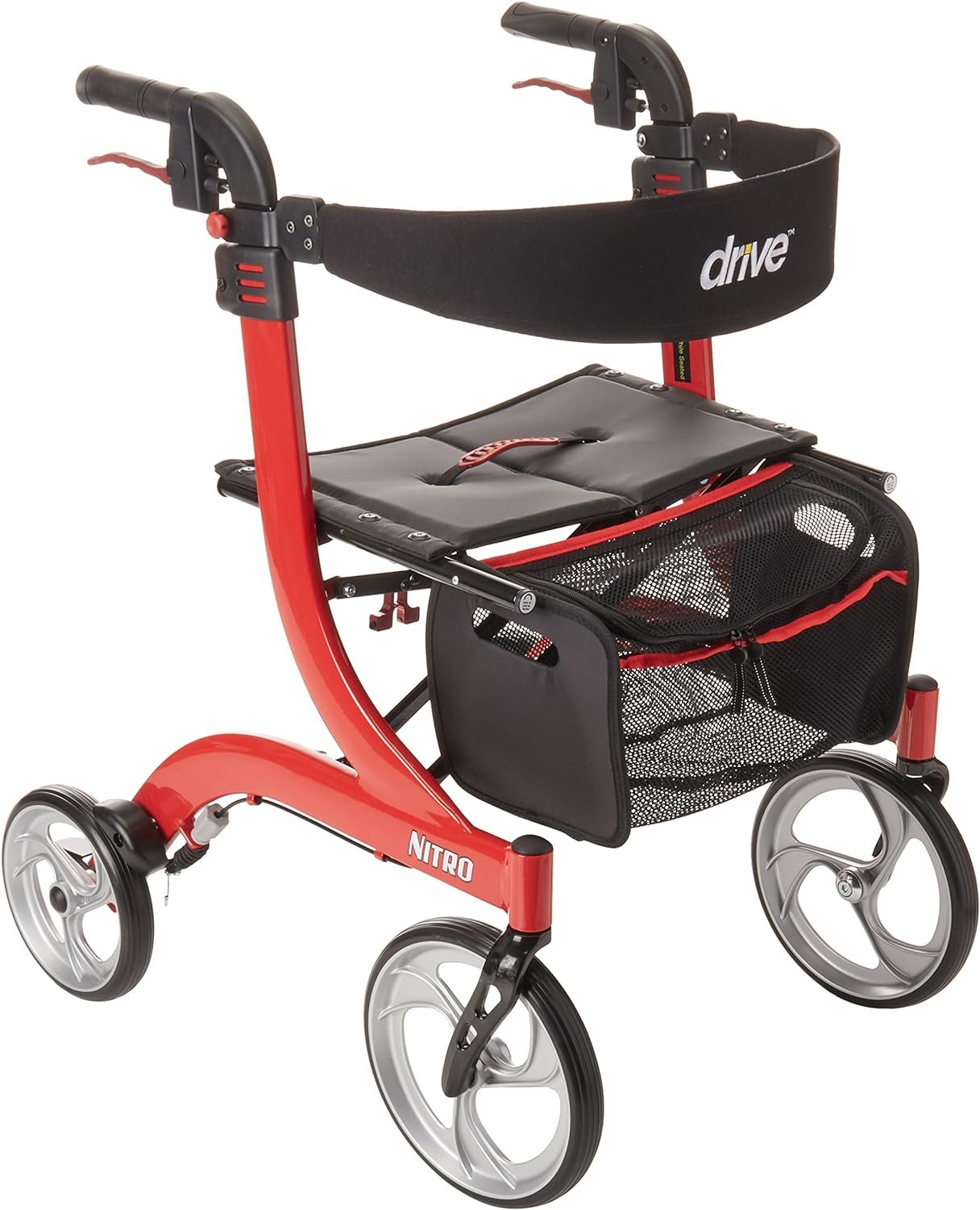 Drive Medical RTL10266 Nitro Review drive-medical-rtl10266-nitro-euro-style-4-wheel-rollator-walker-with-seat-red-1